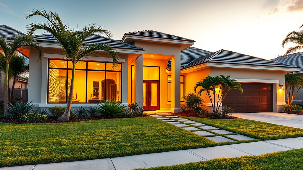 Residential home in Port Charlotte, Florida with lush landscaping.